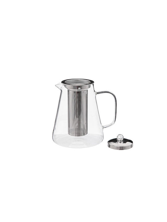 Spout Τσαγιέρα με Φίλτρο Ανοξείδωτη Διάφανη 1300ml