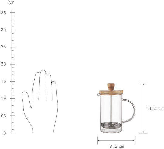 Butlers Brewster Cafetieră Cu Filtru Manual Din Oțel Inoxidabil Maro 600ml
