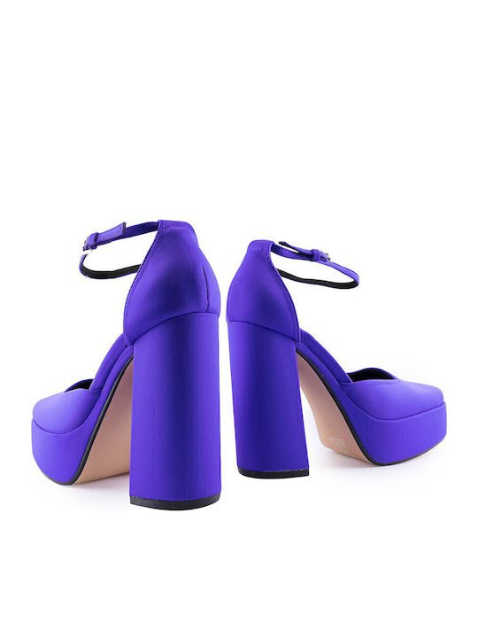 Purple Low Heels with Strap