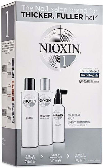 Nioxin System 1 Σετ Θεραπείας Μαλλιών κατά της Τριχόπτωσης για Κανονικά Μαλλιά με Σαμπουάν, Conditioner & Λοσιόν 3τμχ