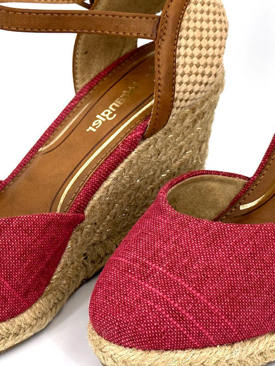 Brava Women's Fabric Platform Espadrilles Red