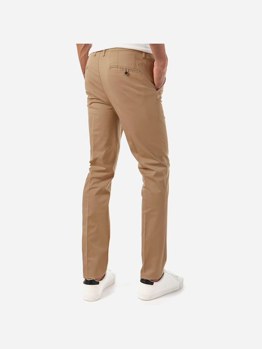 Sogo Men's Trousers Chino Elastic Camel