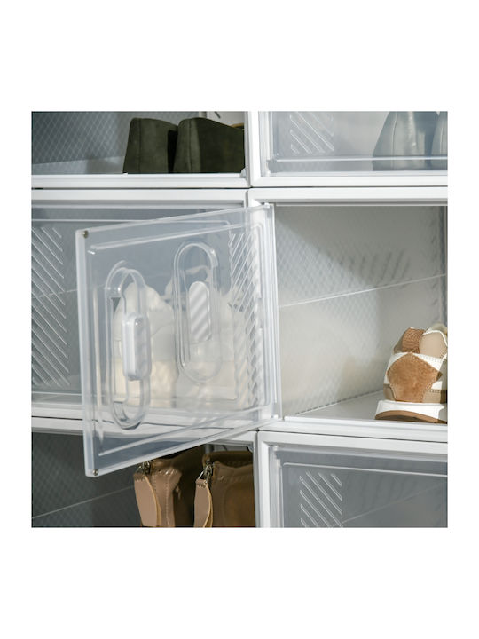 Plastică Suport pentru pantofi cu 18 Rafturi Albă L28xW36xH21cm