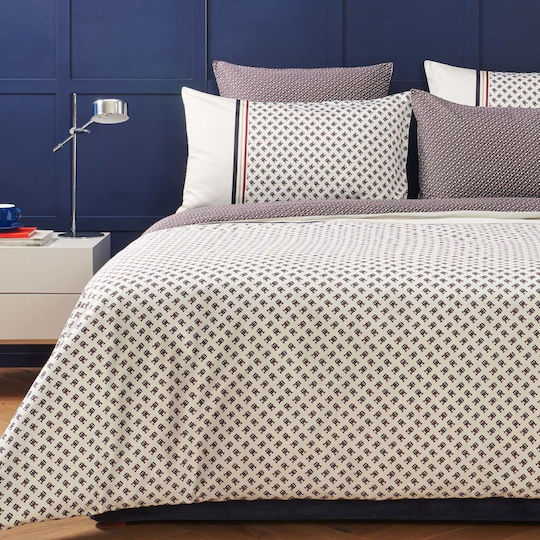Tommy Hilfiger Duvet Cover Cotton Satin Queen 220x240 High Line Burgundy