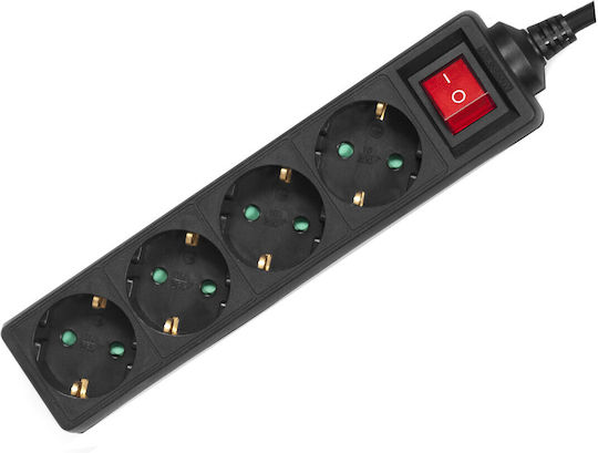 Maclean Energy Πολύπριζο 4 Θέσεων με USB-A, Διακόπτη και Καλώδιο 3m