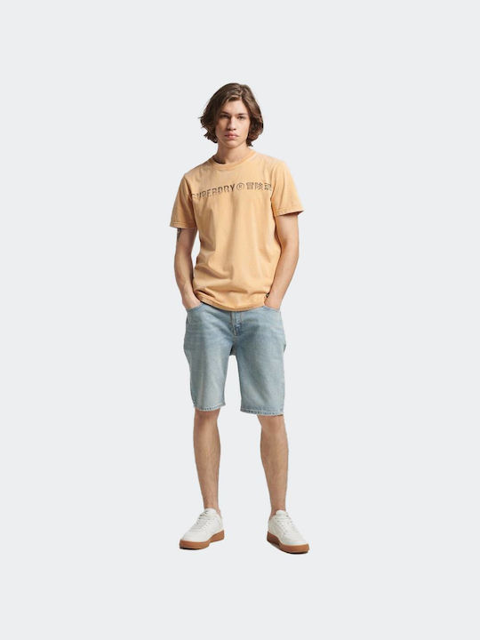 Superdry Vintage Corp Herren T-Shirt Kurzarm Beige