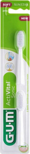 GUM ActiVital Sonic Soft 4110 Electric Toothbrush Replacement Heads 2pcs