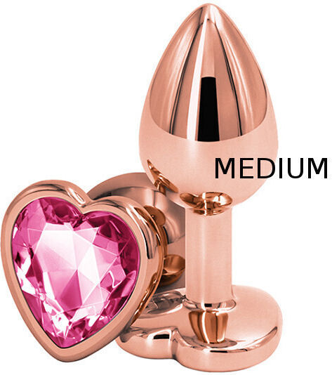 Ns Novelties Rear Assets Rose Gold Heart Анална тапа Medium Pink 8.2см