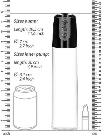 Shots Automatic Cyber Pump with Masturbation Sleeve Pompa Penis Transparent