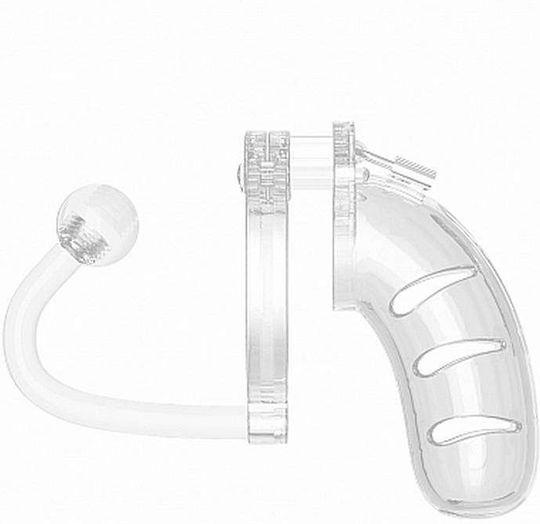 Shots Model 11 Chasity Cage with Plug Клетка за Пенис в Прозрачен Цвят