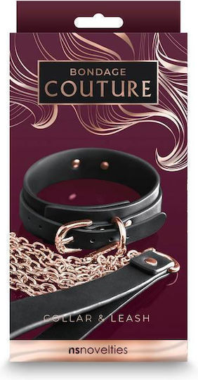 Ns Novelties Bondage Couture Collar Collar & Leash Black