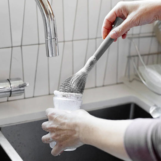 Ezpz Plastic Cleaning Brush with Handle Gray