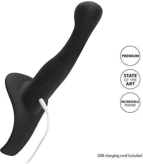 Calexotics The Royal Vibrating Set Crotchless Strap On Plus Vibrating Probe Harness με Dildo 16.5cm και Δόνηση σε Μαύρο Χρώμα