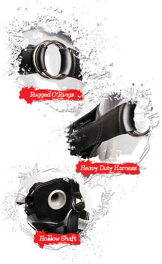 Pipedream Fetish Fantasy Extreme Hollow Strap-On Harness με Dildo 25.5cm σε Μαύρο Χρώμα