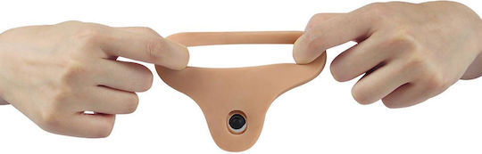 Lovetoy The Ultra Soft Double Strap On mit Dildo 17.8cm und Vibration in Hautfarbe