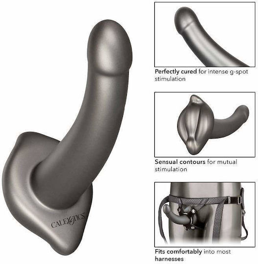 Calexotics The Royal UltraSoft Set Crotchless Strap On with Probe Harness με Dildo 19cm και Δόνηση σε Μαύρο Χρώμα