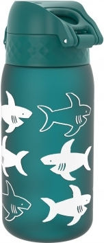 Ion8 Sharks Kids Water Bottle Plastic Non Spill Green 400ml