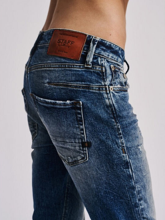 Simon Men's Jeans Pants with Slim Fit Blue