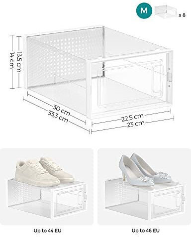 Πλαστική Παπουτσοθήκη με 8 Ράφια Μ33.3xΠ23xΥ14cm