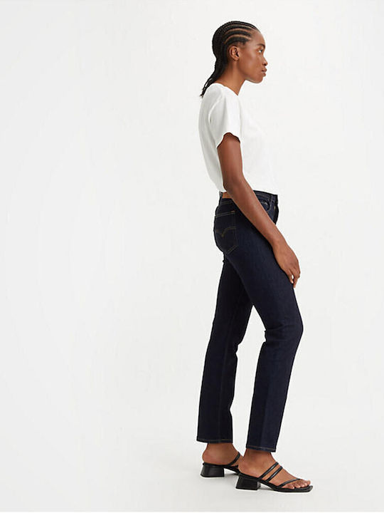 724 High Waist Women's Jean Trousers in Straight Line Dark Blue