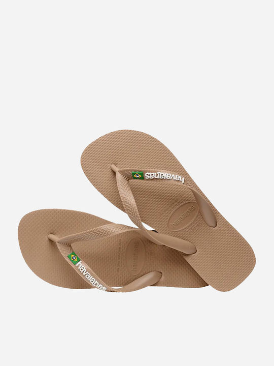 Brasil Logo Herren Flip Flops Braune