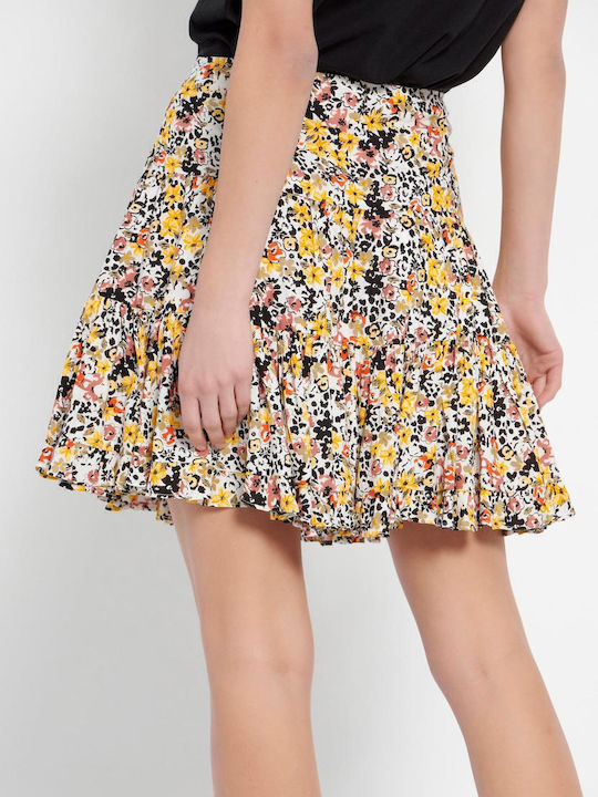 Ψηλόμεση Mini Φούστα Κλος Floral Πολύχρωμη