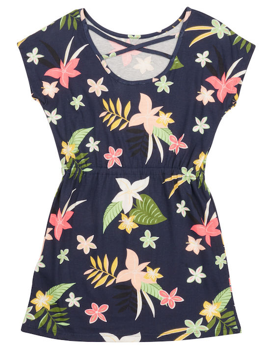 Roxy Mädchen Kleid Blumen Kurzärmelig Blau