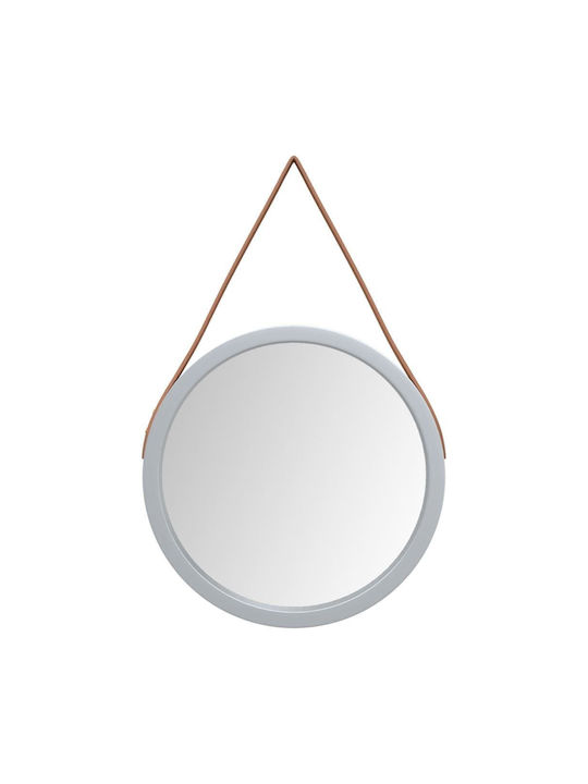 vidaXL Wall Mirror with Silver Wooden Frame Diameter 35cm 1pcs