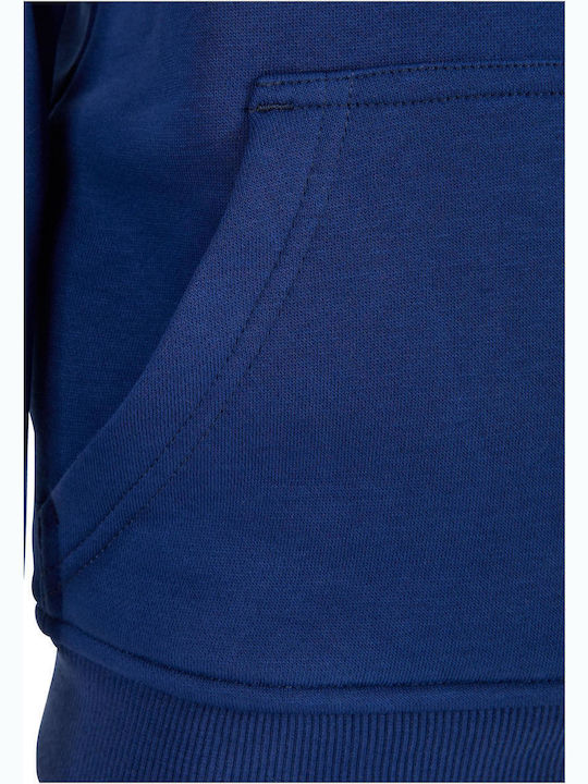 Kinder-Sweatshirt mit Kapuze und Taschen Blau