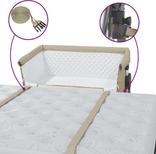 vidaXL Cradle with Mattress Beige Grey