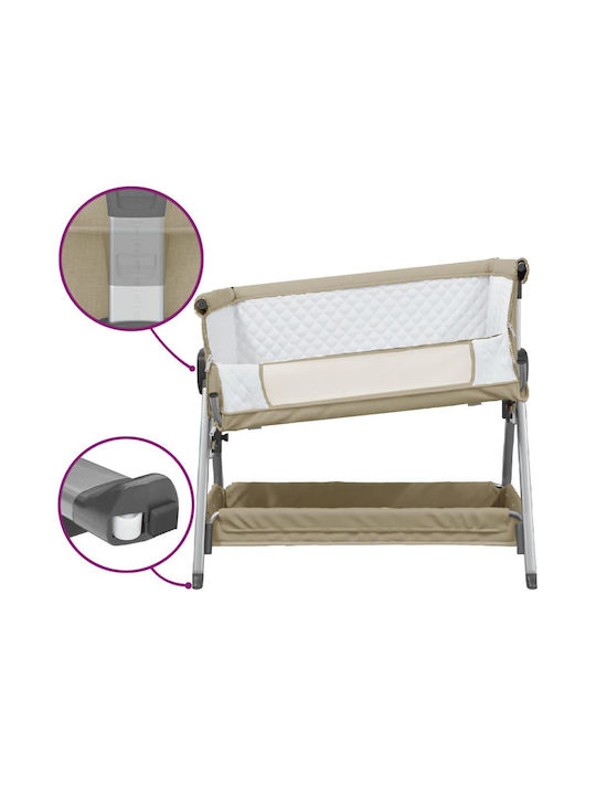 vidaXL Люлка с Матрак Beige Grey
