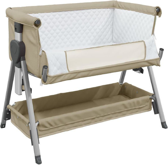 vidaXL Cradle with Mattress Beige Grey