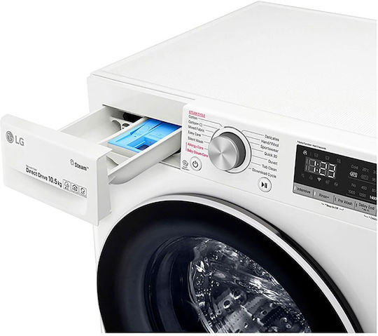 LG Πλυντήριο Ρούχων 10.5kg με Τεχνολογία Ατμού 1400 Στροφών AI DD F4WV510S0E