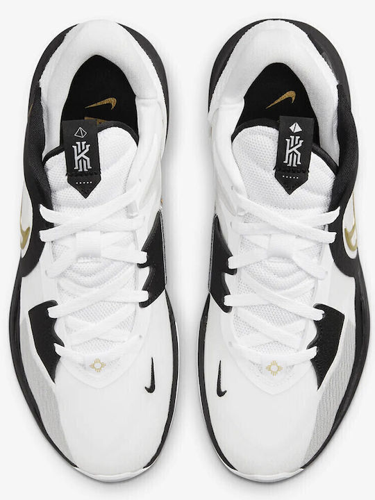 Kyrie 5 Low Low Basketball Shoes White / Metallic Gold Black