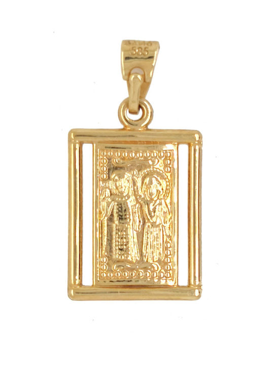 Mertzios.gr Charm Amulett Konstantin aus Gold 14K