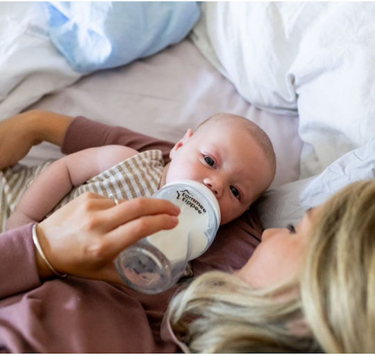 Tommee Tippee Σετ Πλαστικά Μπιμπερό Closer To Nature Κατά των Κολικών με Θηλή Σιλικόνης για 3+ μηνών Ροζ Kindness - Pink / Purple 340ml 2τμχ