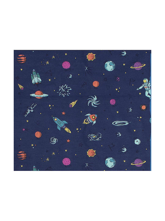 Dimcol Space Kids Duvet Cover Single Cotton 189 Blue 160x240cm