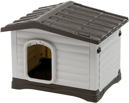Ferplast Dogvilla 50 Σπιτάκι Σκύλου Πλαστικό με Μόνωση Εξωτερικού Χώρου Γκρι 43x48x44cm