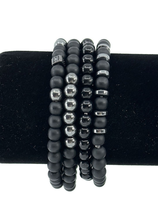 Legend Accessories Bracelet Stainless Steel with Lava Stones 21cm