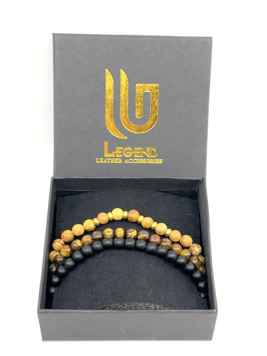 Legend Accessories Herren Armbänder Set aus Edelstahl 18cm