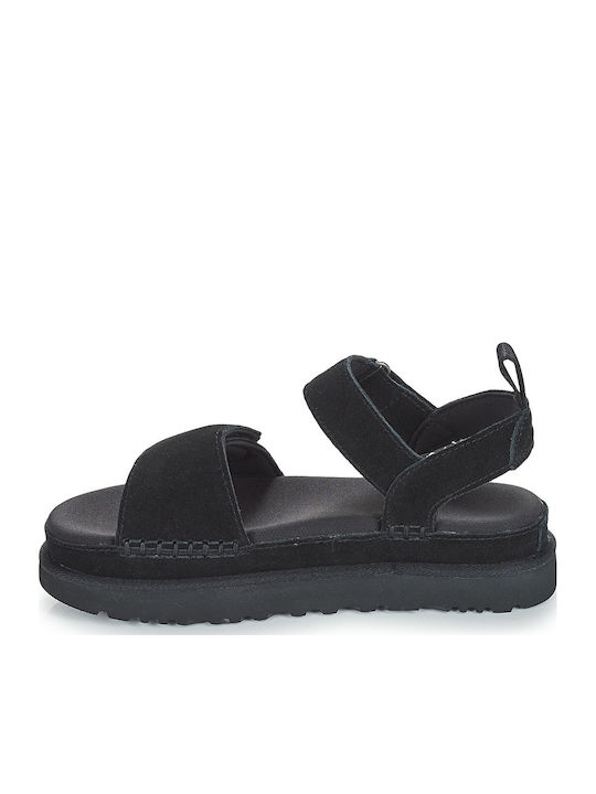 Goldenstar Γυναικεία Σανδάλια Flatforms Μαύρα