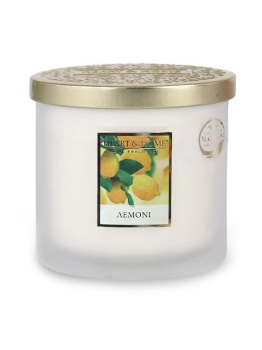 Heart & Home Scented Soy Candle Jar with Scent Lemon White 230gr 1pcs