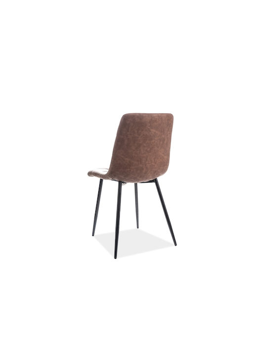 Look Dining Room Artificial Leather Chair Brown 38x45x83cm