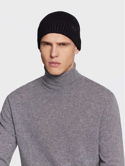 Beanie Männer Beanie mit Rippstrick in Schwarz Farbe
