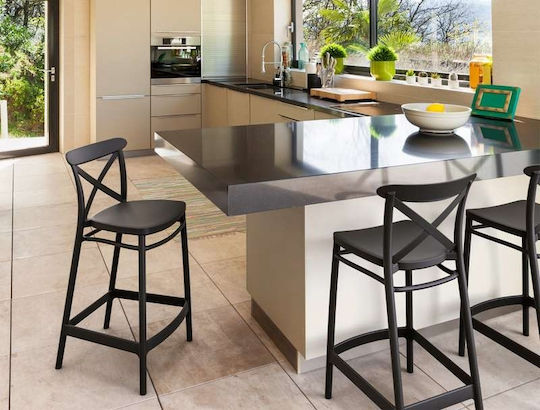 Σκαμπό Μπαρ από Πολυπροπυλένιο Cross Bar 65 50x45x96cm Σκαμπό Μπαρ από Πολυπροπυλένιο Cross Bar 65 50x45x96cm