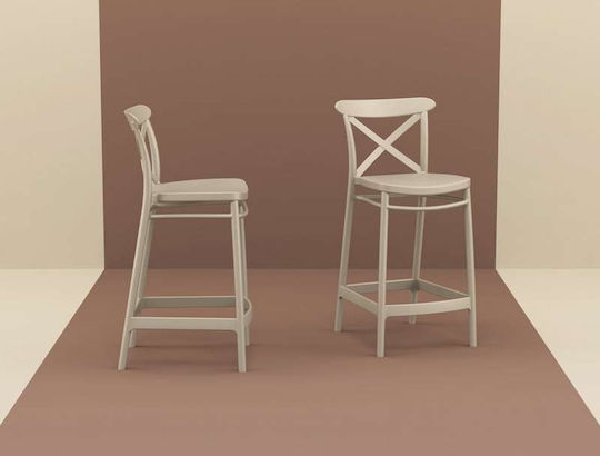 Bar Stool Made of Polypropylene Cross 65 Taupe 45x50x96cm Bar Stool Made of Polypropylene Cross 65 Taupe 45x50x96cm