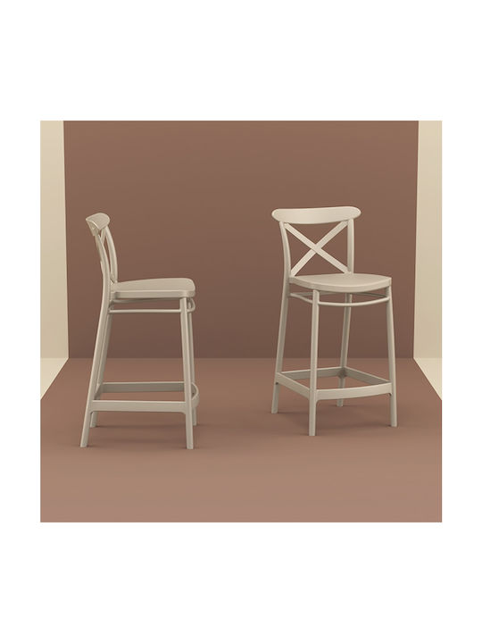 Hocker für Bar Für den Außenbereich aus Polypropylen Cross 65 Taupe 1Stück 45x50x96cm