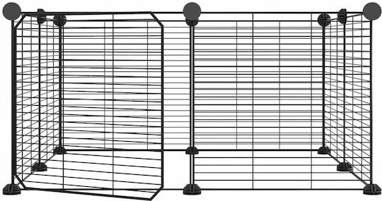 vidaXL Rodent Cage Pet Crate with 8 Panels & Door 70x70x35cm
