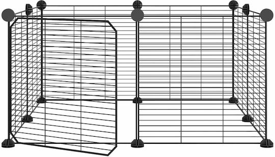 vidaXL Rodent Cage Pet Crate with 8 Panels & Door 70x70x35cm