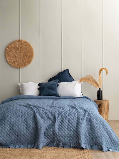 Palamaiki Jocelyn Κουβερλί Υπέρδιπλο Microfiber Blue 240x260cm